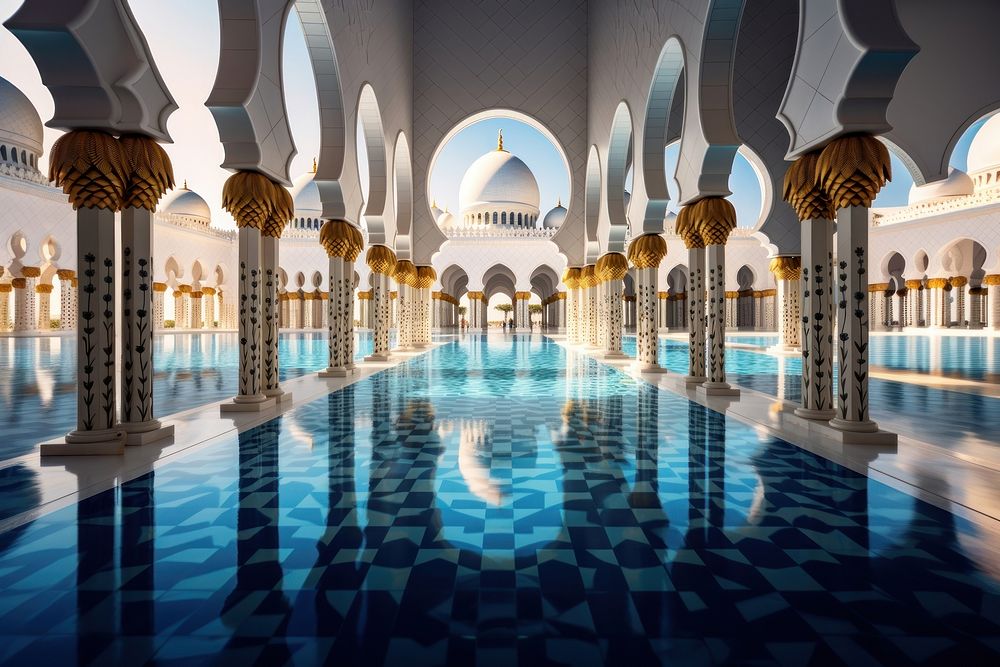 Sheikh Zayed Grand Mosque architecture building resort. AI generated Image by rawpixel.