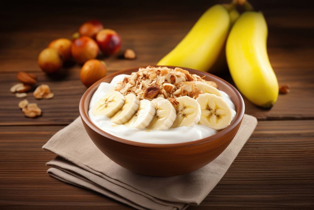 Banana bowl breakfast dessert. AI generated Image by rawpixel.