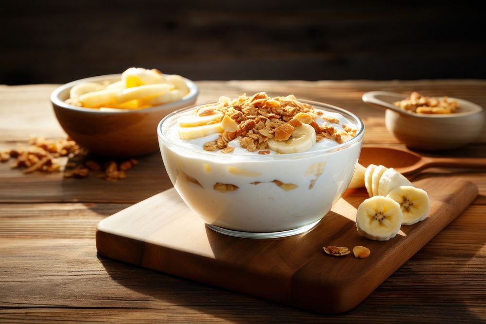 Bowl breakfast dessert cream. AI generated Image by rawpixel.