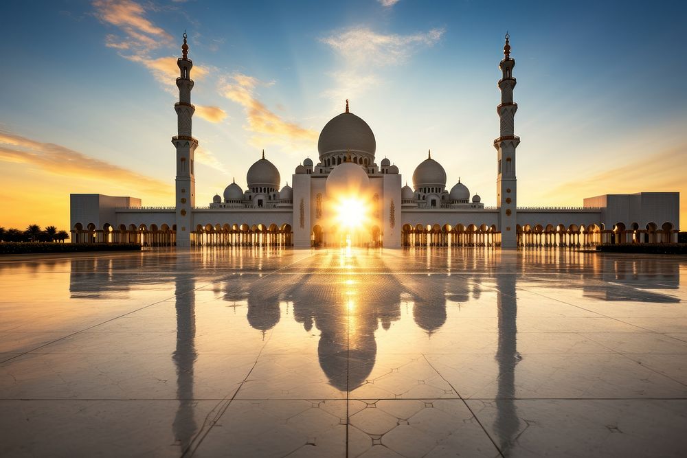 Sheikh Zayed Grand Mosque architecture building mosque. AI generated Image by rawpixel.