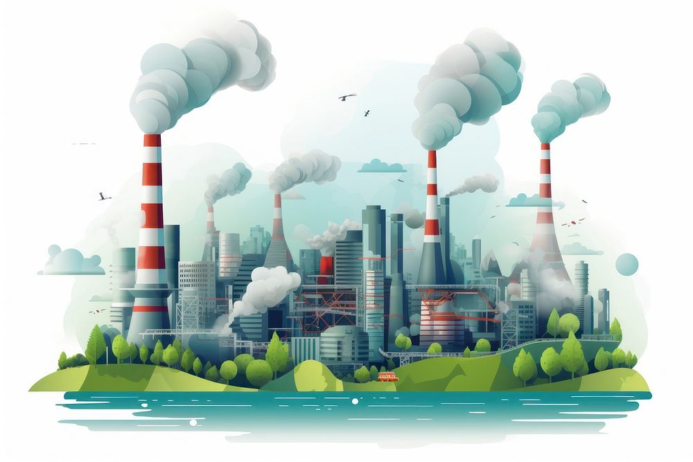 Air Pollution architecture pollution factory. | Free Photo Illustration ...