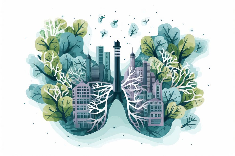 Air Pollution drawing sketch architecture. AI generated Image by rawpixel.