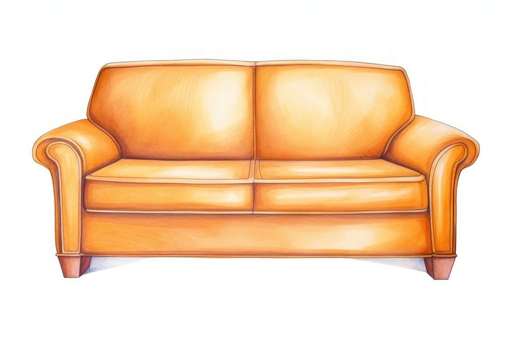 Brown sofa furniture armchair drawing. 