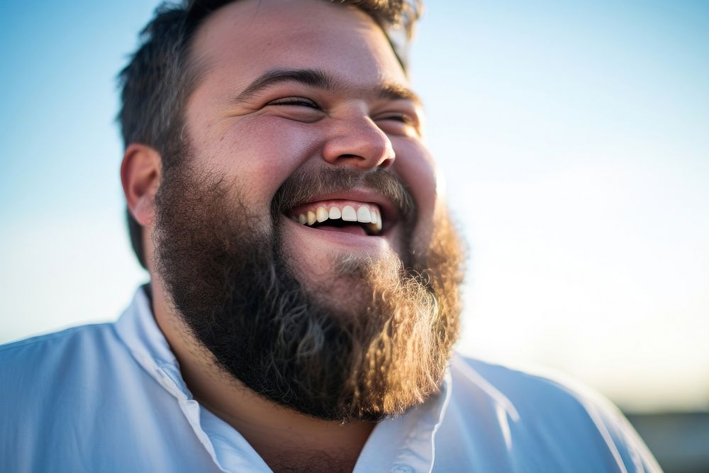 Man smiling smile laughing beard. AI generated Image by rawpixel.