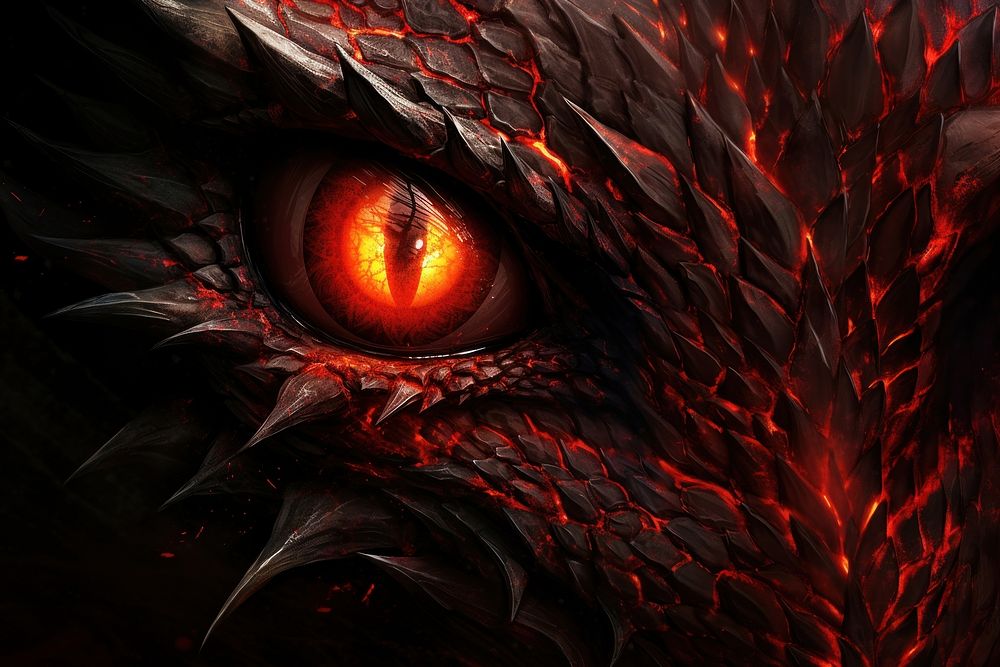 Dragon fire eye aggression. AI generated Image by rawpixel.