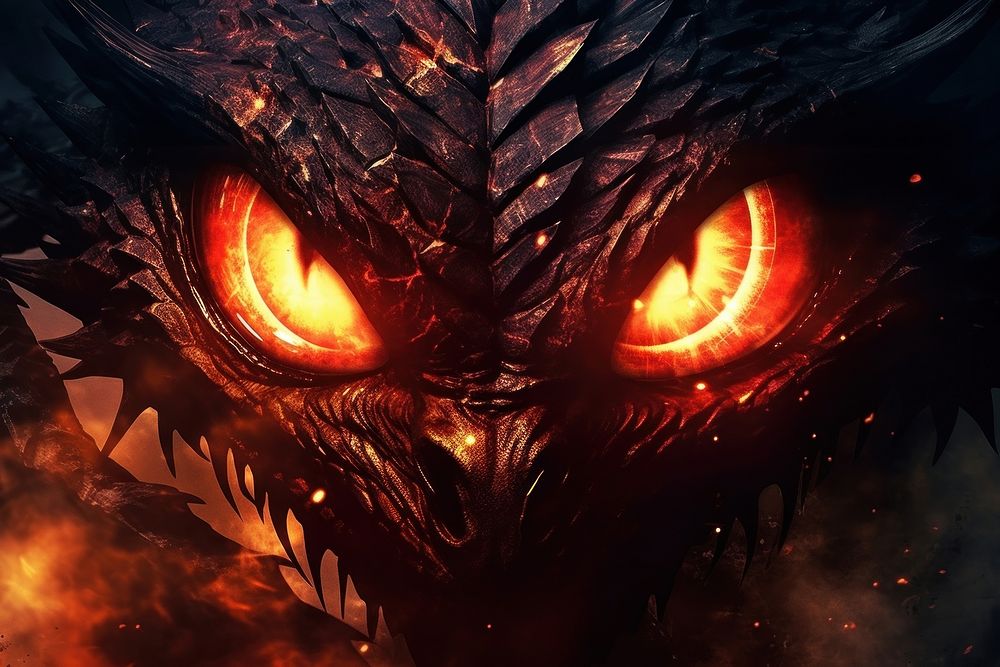 Dragon fire eye aggression. AI generated Image by rawpixel.