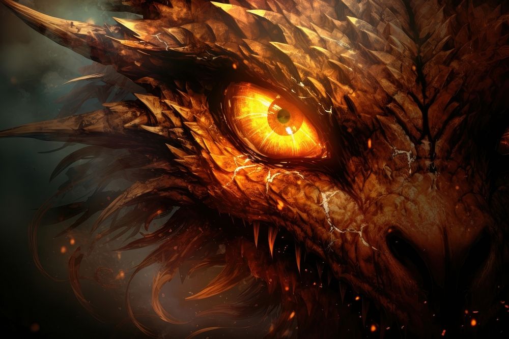 Dragon fire eye screenshot. AI generated Image by rawpixel.
