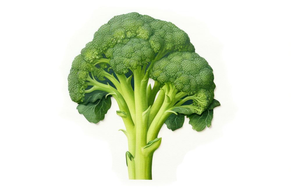 Broccoli vegetable plant food white background. AI generated Image by rawpixel.