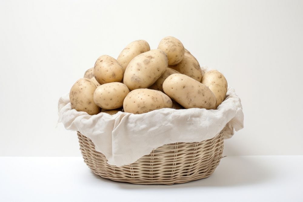 Potatoes busket vegetable basket plant. 