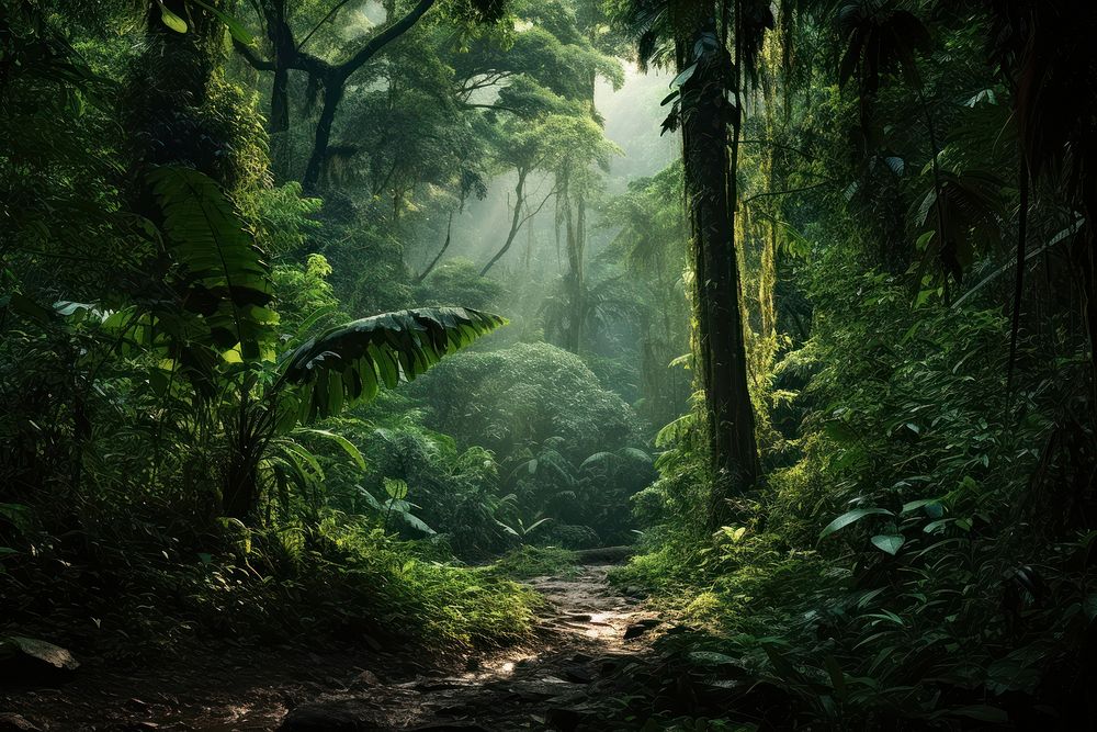 Rainforest nature vegetation outdoors. AI generated Image by rawpixel.