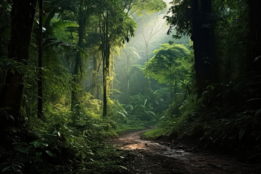 Rainforest nature vegetation outdoors. AI generated Image by rawpixel.