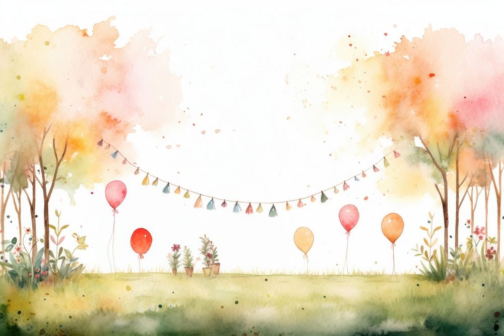 Garden party birthday outdoors balloon plant. AI generated Image by rawpixel.