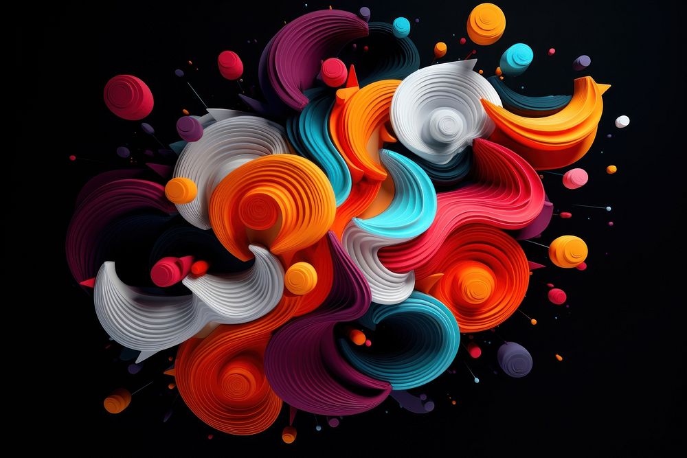 Art pattern swirl black background. AI generated Image by rawpixel.