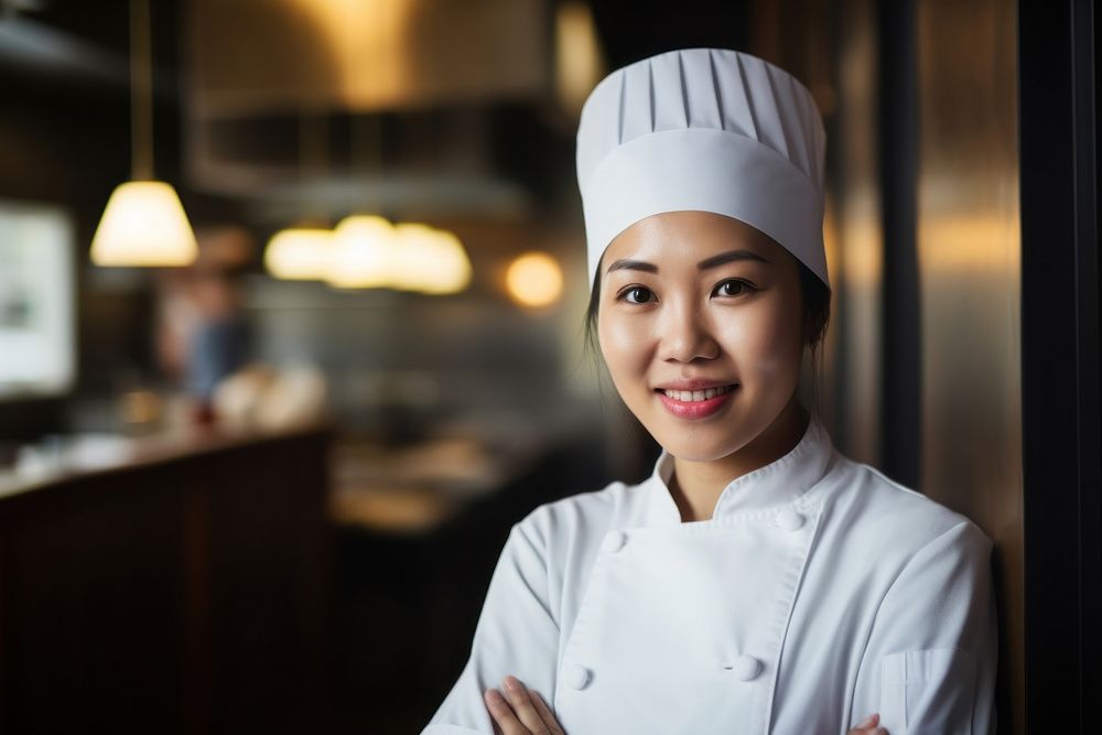 Female asian chef restaurant portrait adult. AI generated Image by rawpixel.