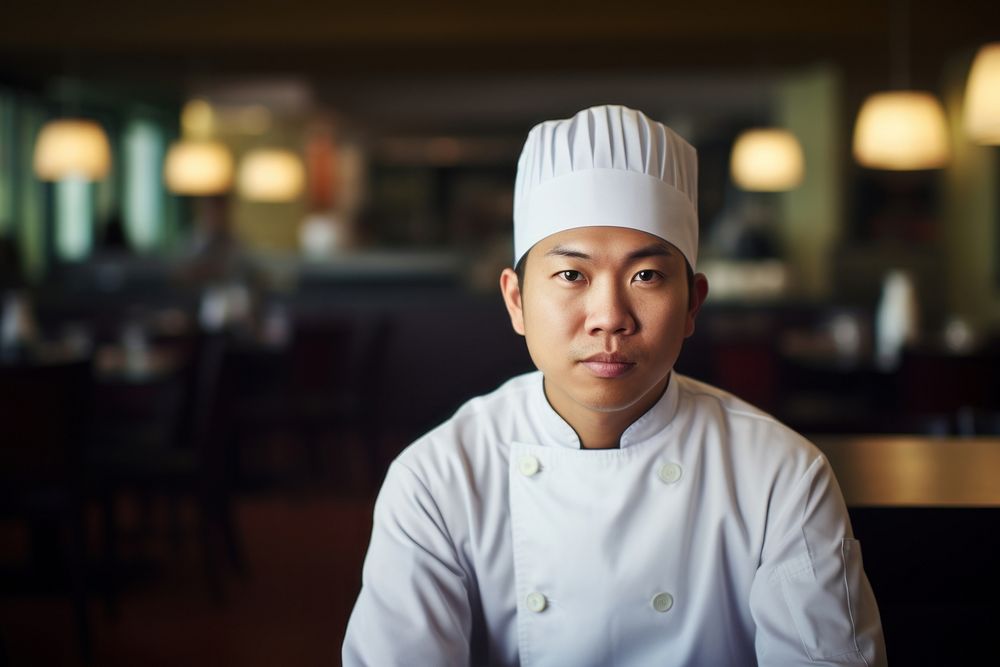 Male asian chef restaurant portrait expertise. AI generated Image by rawpixel.