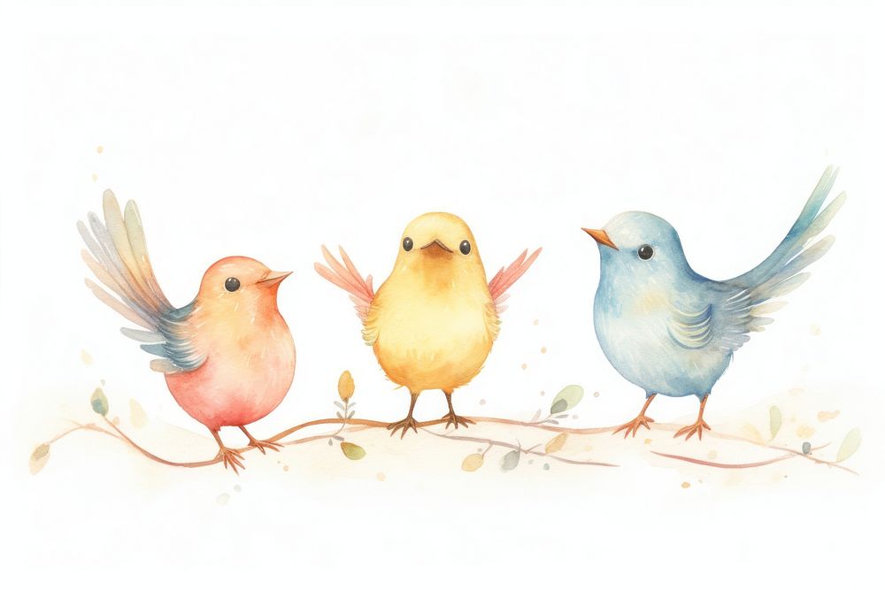 Birds dance animal wildlife canary. AI generated Image by rawpixel.