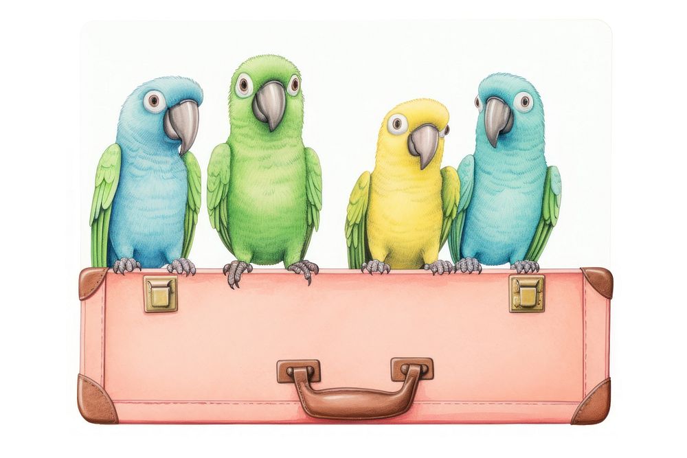 Parrots luggage animal bird. AI generated Image by rawpixel.