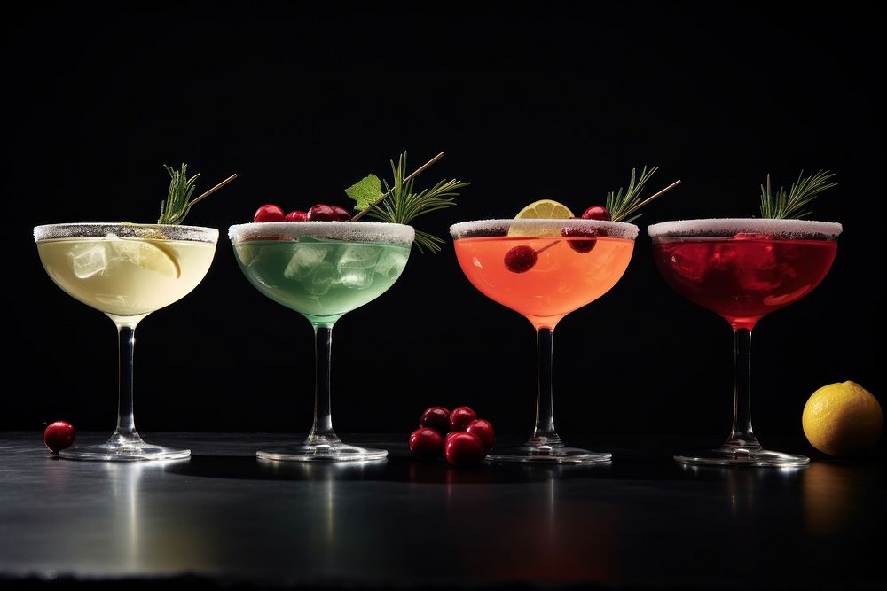 Christmas cocktail drinks martini fruit berry. AI generated Image by rawpixel.