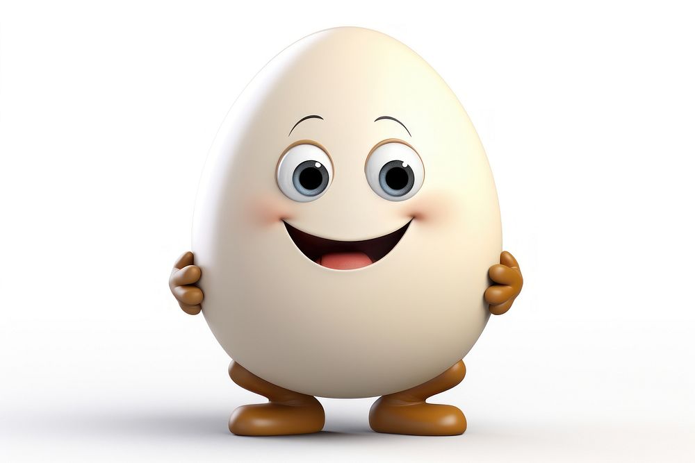 Cute humpty dumpty egg white background anthropomorphic. AI generated Image by rawpixel.