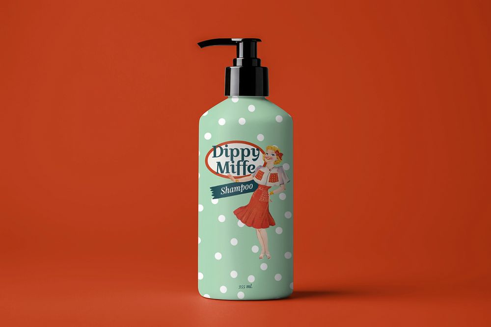 Lotion pump bottle mockup, product packaging psd