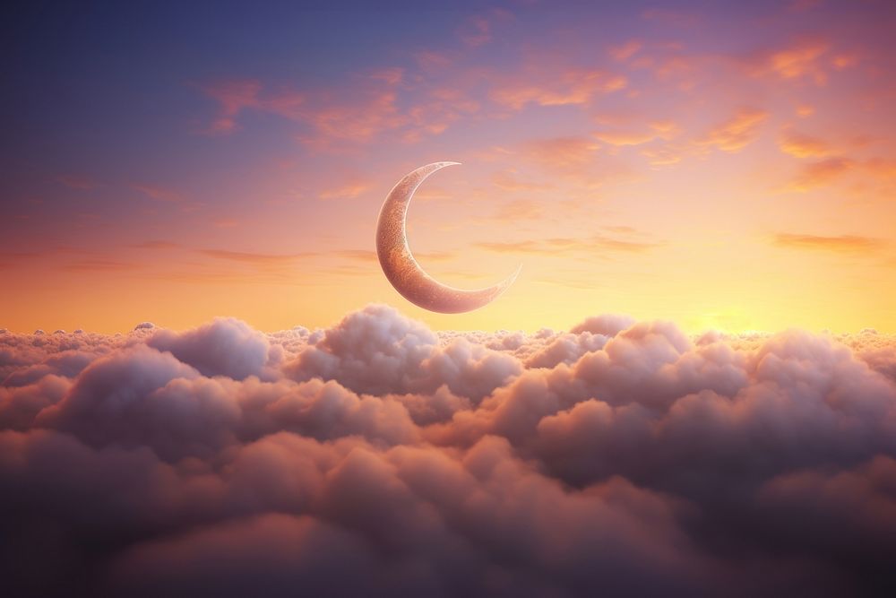 Cloud sky astronomy crescent. AI generated Image by rawpixel.