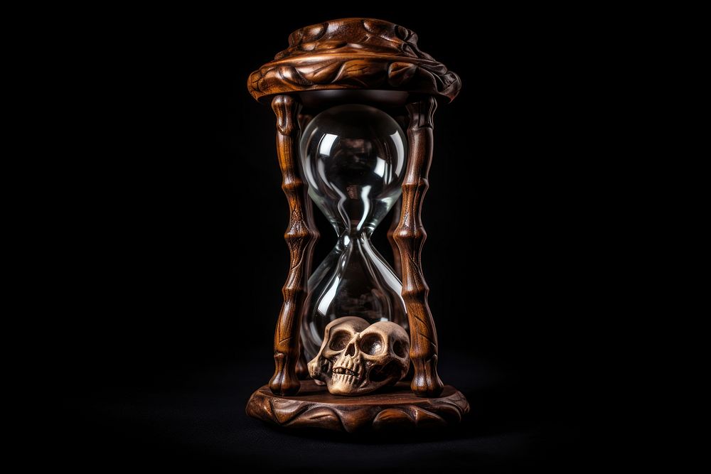 Hourglass darkness lighting history. AI generated Image by rawpixel.