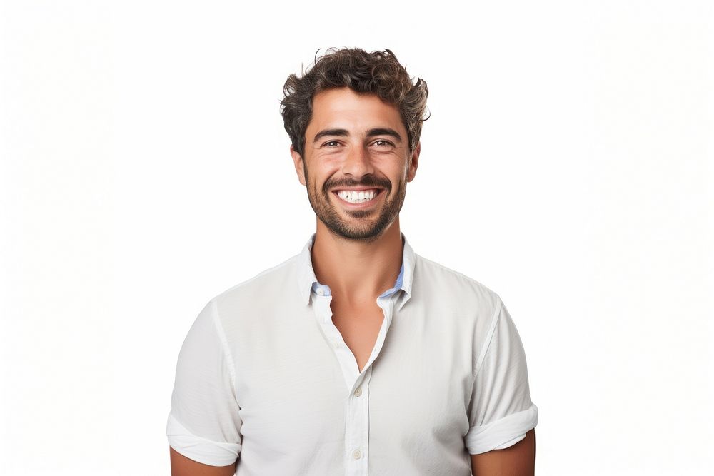 Man smiling laughing portrait shirt. AI generated Image by rawpixel.
