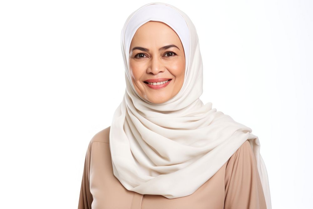 Woman smiling portrait scarf smile. AI generated Image by rawpixel.