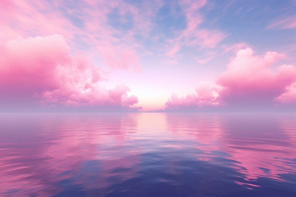 Irridescent sky outdoors horizon nature. AI generated Image by rawpixel.