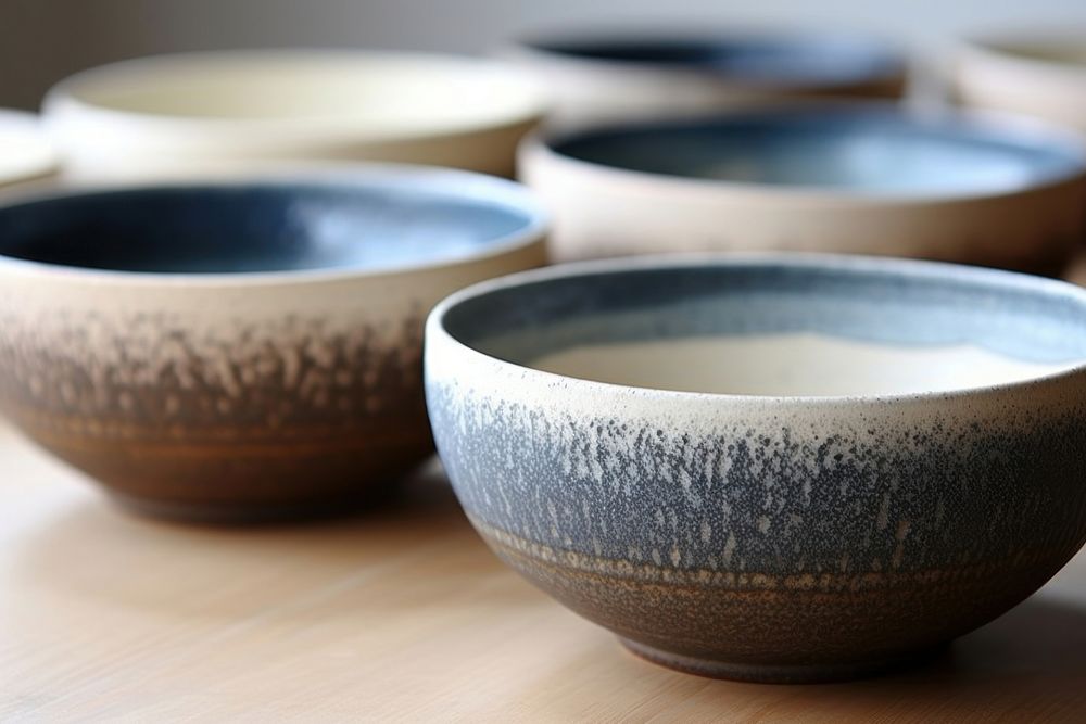 Ceramic bowls Japanese art porcelain. AI generated Image by rawpixel.