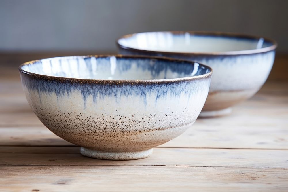 Ceramic bowls Japanese tableware blue. 