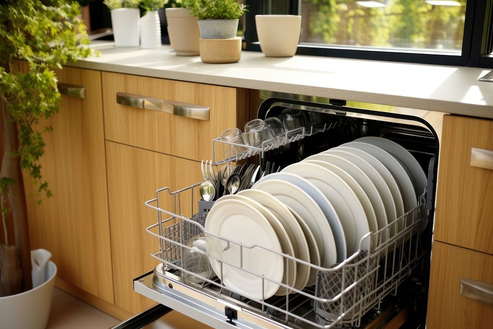 Dishwasher appliance kitchen room. AI generated Image by rawpixel.