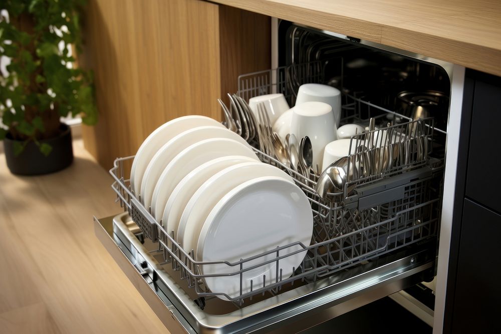 Dishwasher kitchen room appliance container. AI generated Image by rawpixel.