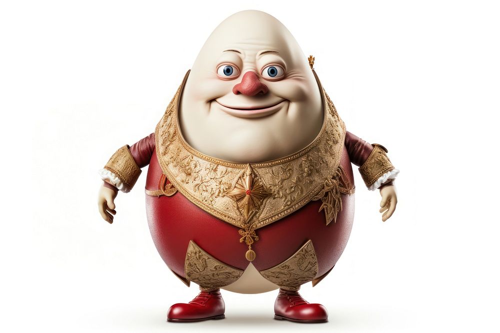 King humpty dumpty figurine toy white background. AI generated Image by rawpixel.