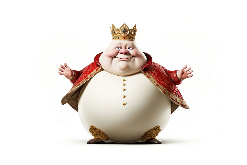 King humpty dumpty figurine white background representation. AI generated Image by rawpixel.
