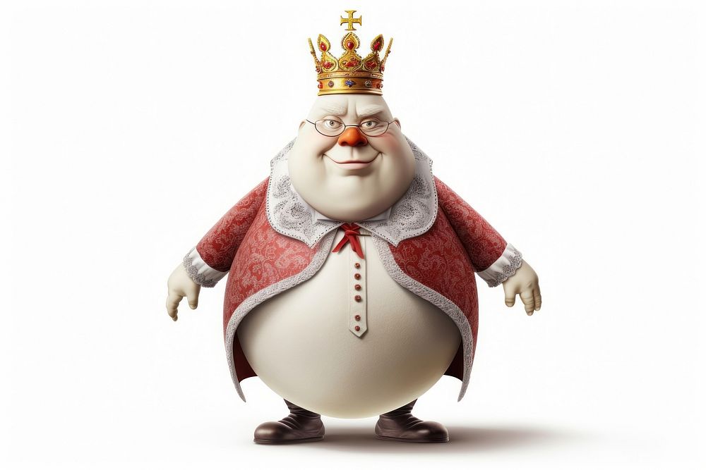 King humpty dumpty figurine white background representation. AI generated Image by rawpixel.