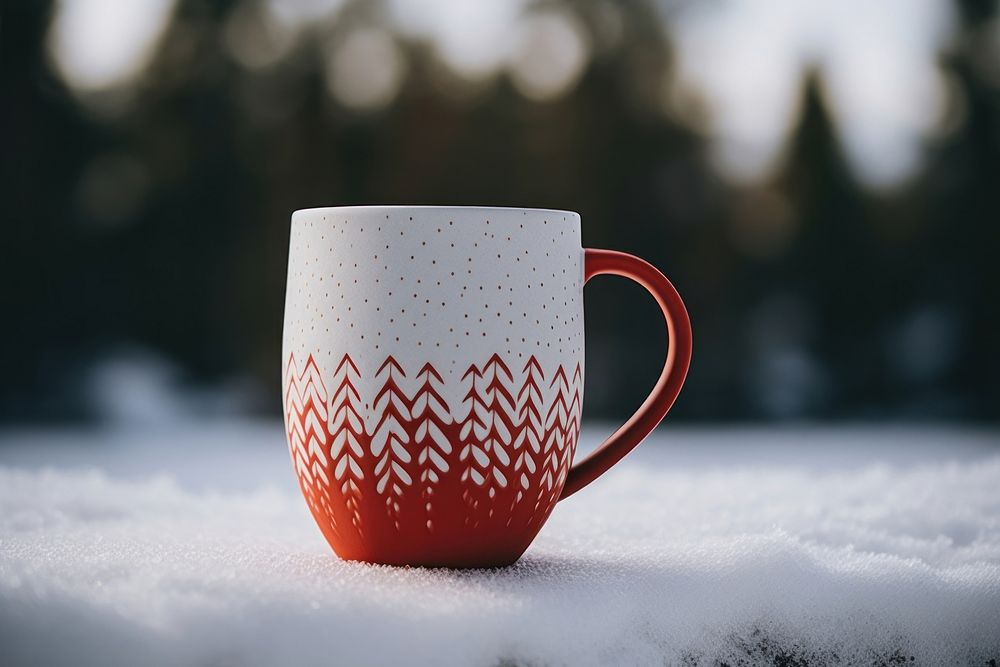 Mug Christmas tableware coffee. 