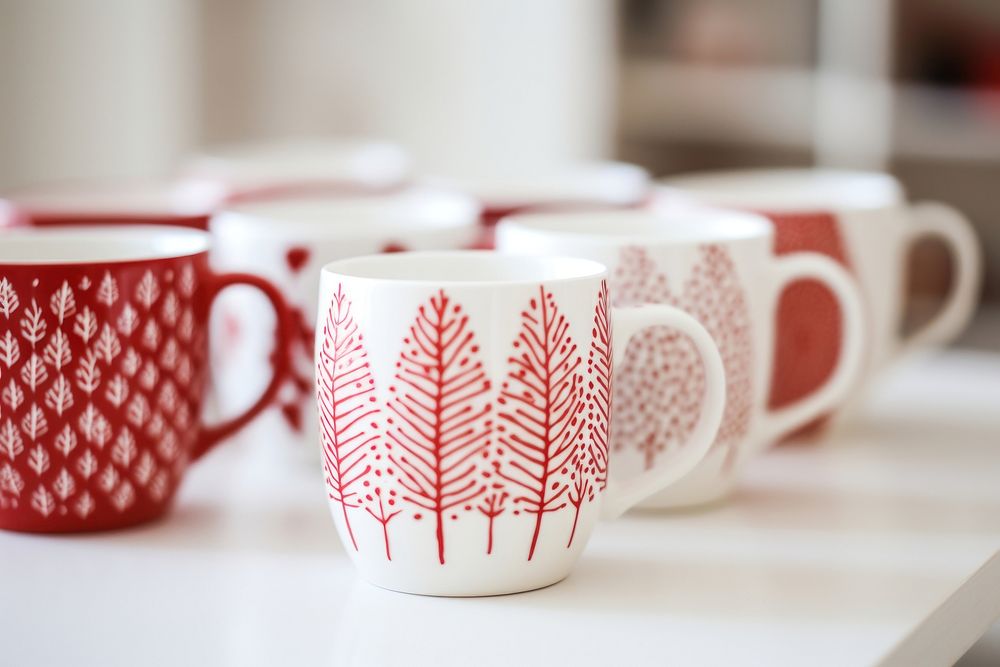 Mug Christmas porcelain tableware. AI generated Image by rawpixel.