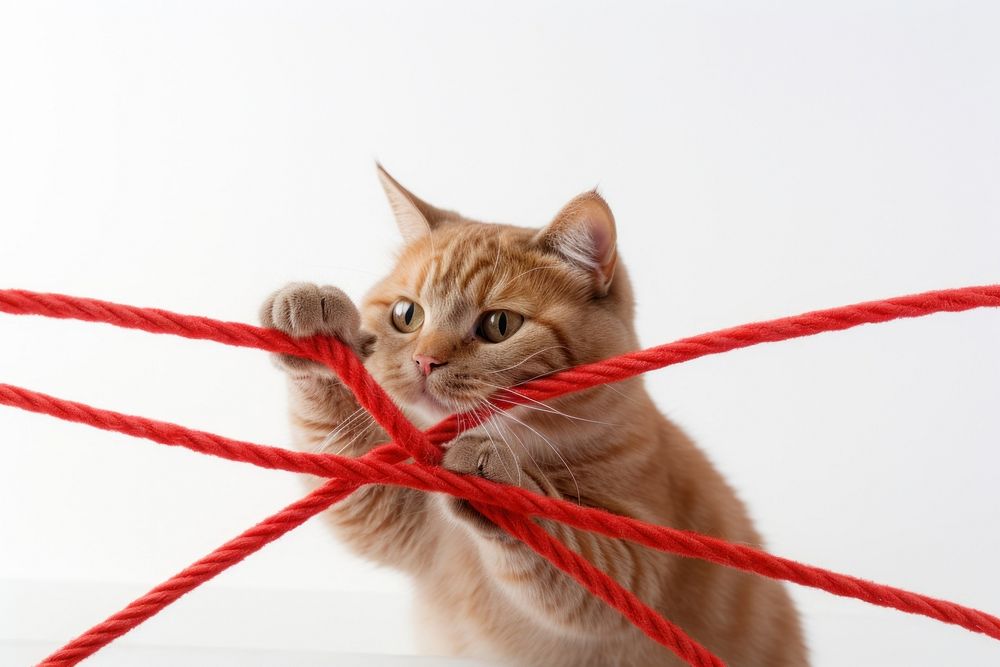 Mammal animal kitten rope. AI generated Image by rawpixel.