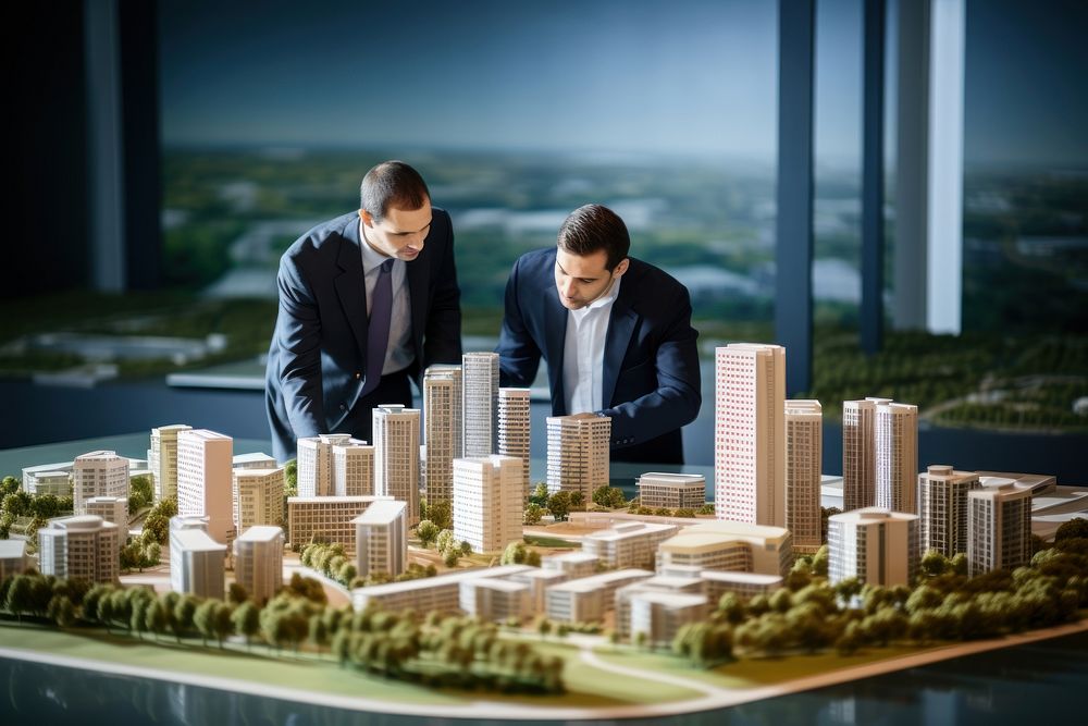 Buildings scale model real estate architecture working. AI generated Image by rawpixel.
