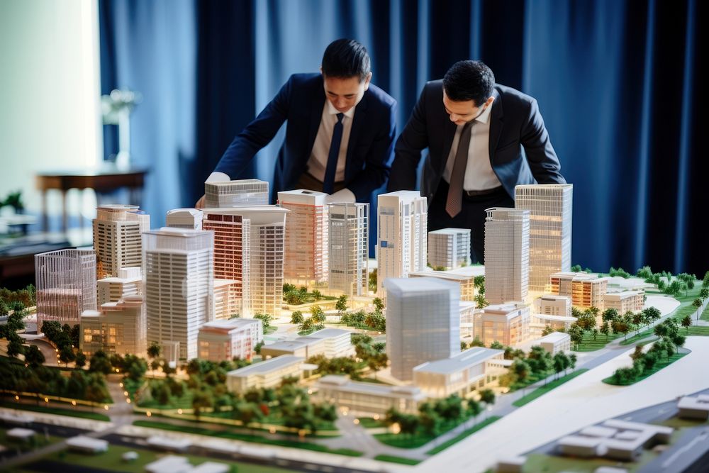 Buildings scale model real estate architecture office. AI generated Image by rawpixel.