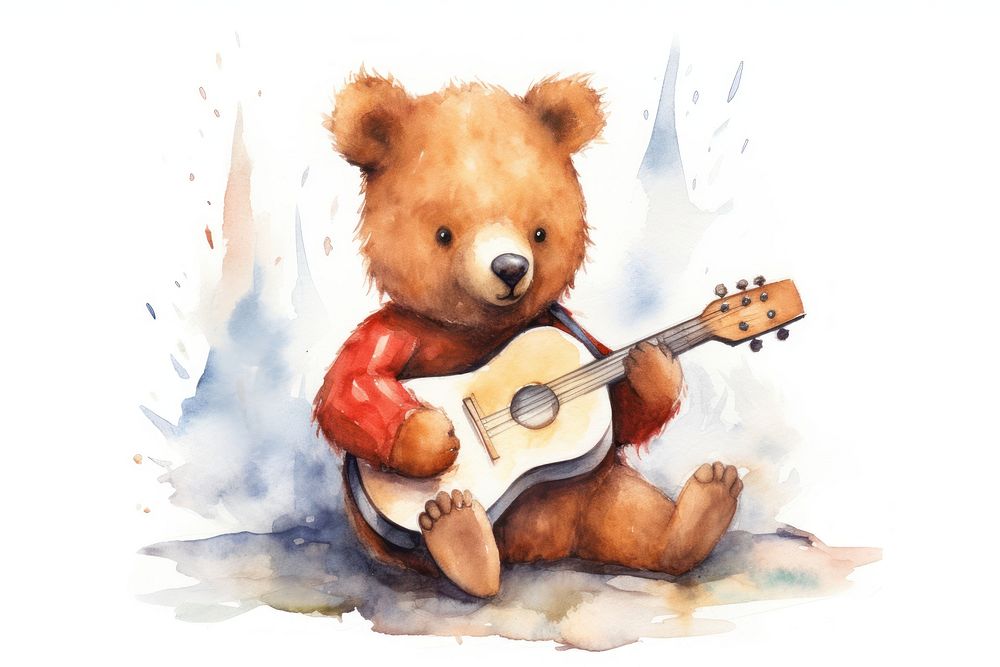 Bear playing guitar mammal toy | Free Photo Illustration - rawpixel