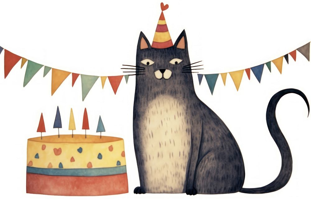 Kitty cat characters wearing party | Free Photo Illustration - rawpixel