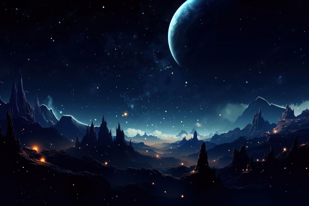 Wallpaper moon landscape astronomy. AI generated Image by rawpixel.