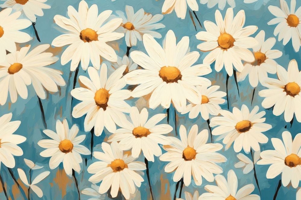 Cute daisy wallpaper pattern flower. AI generated Image by rawpixel.