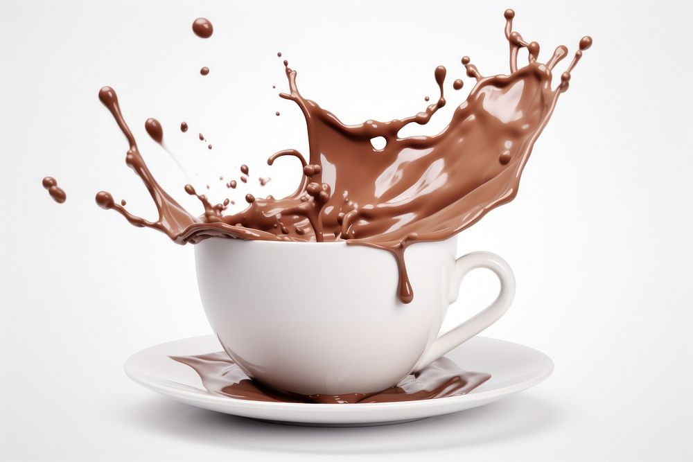 Splash chocolate cup dessert. AI generated Image by rawpixel.