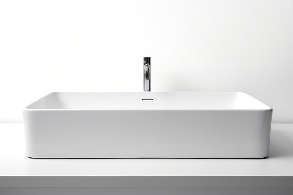 Contemporary minimal sink white simplicity bathroom. AI generated Image by rawpixel.