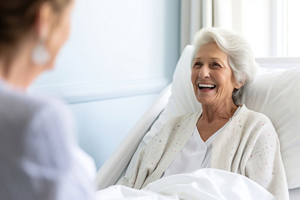 Hospital patient talking adult. AI generated Image by rawpixel.