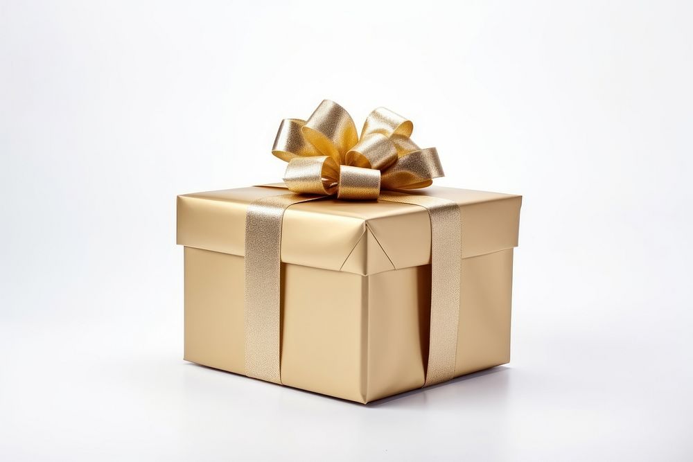 Gift box gold. AI generated Image by rawpixel.