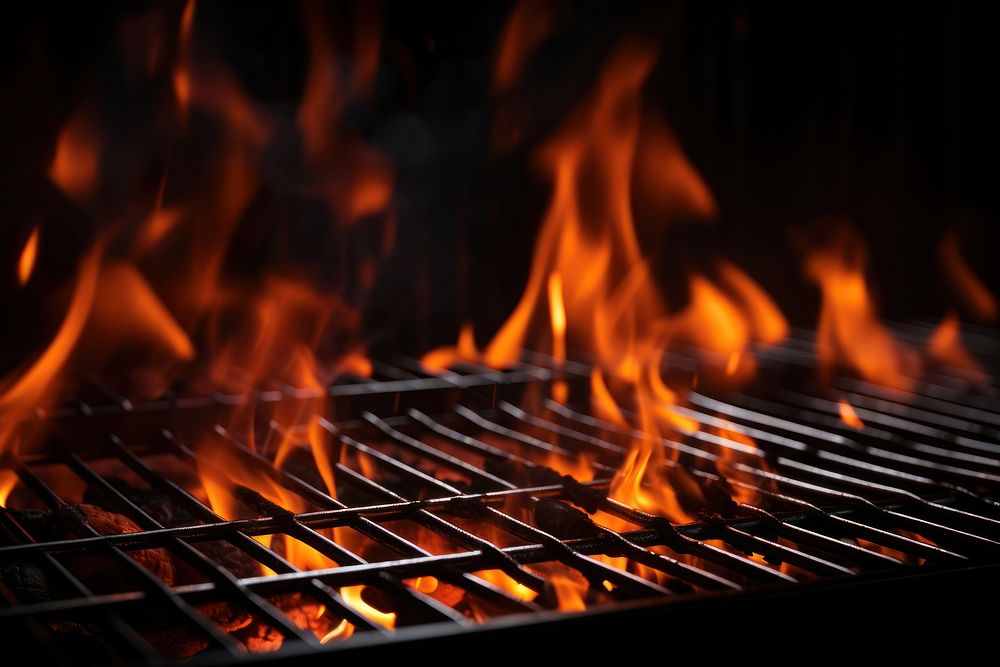 Fire barbecue fireplace grilling. AI generated Image by rawpixel.